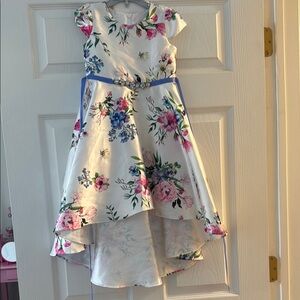 Rare Editions Pink and Blue Asymmetrical High-Low Dress